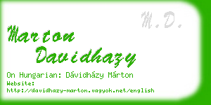 marton davidhazy business card
