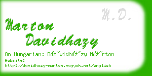 marton davidhazy business card